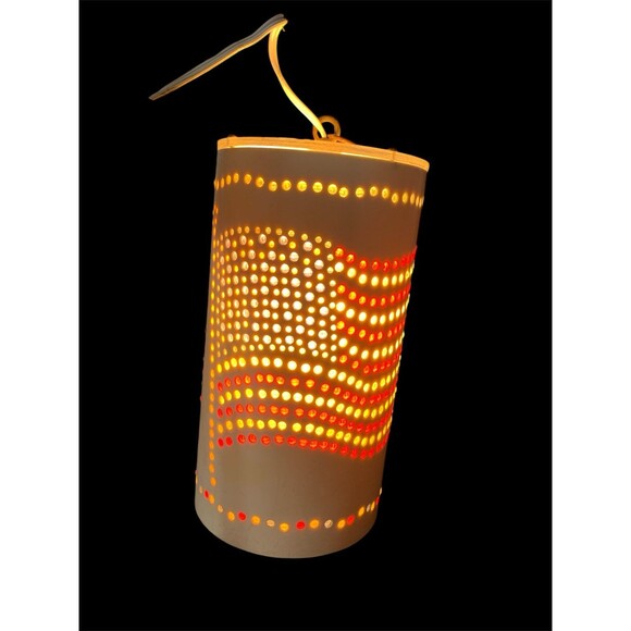 American Flag Vintage Resin Beads Lawnware Style Swag Light - Picture 2 of 5